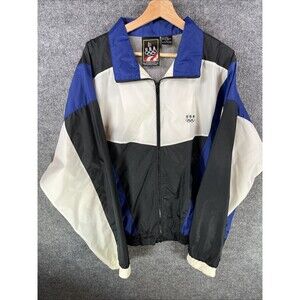 Vintage 90s JC Penney Olympics Windbreaker Jacket L - Blue Colorblock Vented